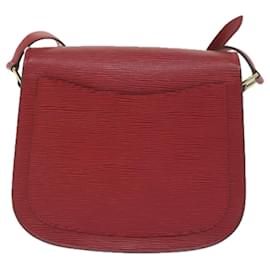 Louis Vuitton-LOUIS VUITTON Epi Saint Cloud GM bolsa de ombro vermelho M52197 Autenticação de LV 61772-Vermelho