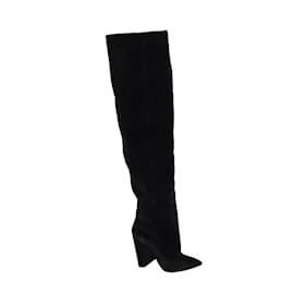 Saint Laurent-Velvet boots-Black