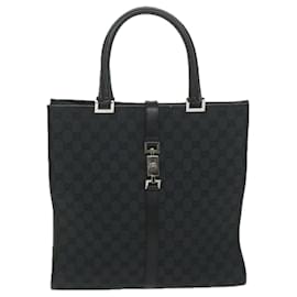 Gucci-GUCCI GG Canvas Jackie Einkaufstasche Schwarz 002 1064 Auth bin5349-Schwarz