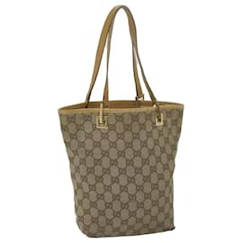 Gucci-GUCCI GG Lona Tote Bag Bege 002 1099 auth 60920-Bege