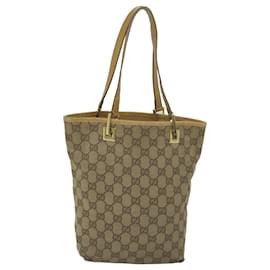 Gucci-GUCCI GG Lona Tote Bag Bege 002 1099 auth 60920-Bege