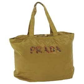 Prada-PRADA Tote Bag Nylon Yellow Auth 61248-Yellow