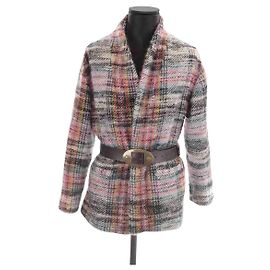 Bash Chaqueta de lana con cinturón Multicolor