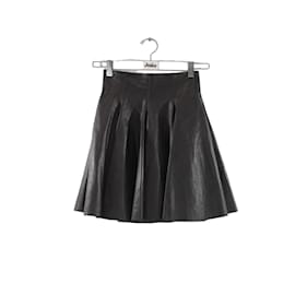 Plein Sud-Leather Mini Skirt-Black