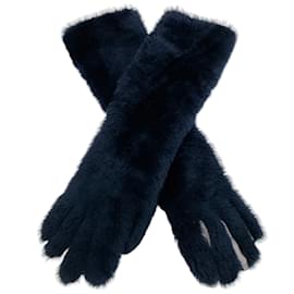 Autre Marque-Gants Marni en peau de mouton bleu marine-Bleu Marine