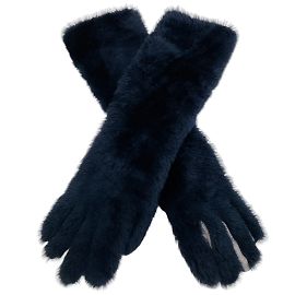 Marni Navy Blue Shearling Gloves Navy blue