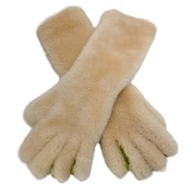 Autre Marque-Marni Natural Shearling Gloves-Cream