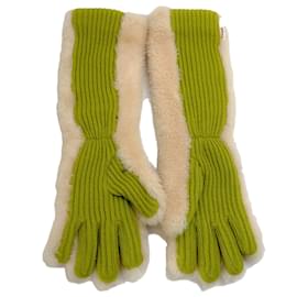 Autre Marque-Marni Natural Shearling Gloves-Cream