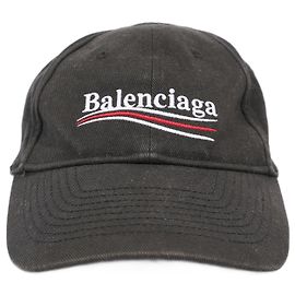 Balenciaga Logo Cap Black Canvas Large Black