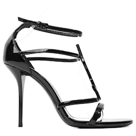 Saint Laurent-Saint Laurent Opyum Sandal 110 Black Patent Leather EU 38 Uk 5-Black