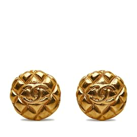 Chanel-Gold Chanel CC Clip On Earrings-Golden