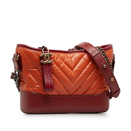 Chanel-Orange Chanel Small Lambskin Gabrielle Crossbody Bag-Orange