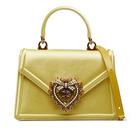 Dolce & Gabbana Cartable Devotion en satin jaune Dolce&Gabbana Jaune