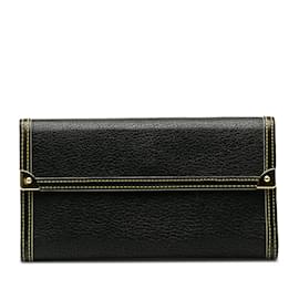 Louis Vuitton-Black Louis Vuitton Suhali Porte Tresor International Wallet-Black