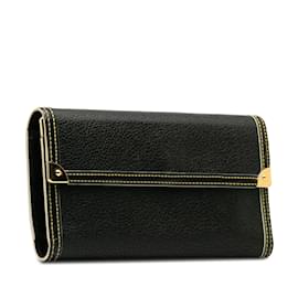Louis Vuitton-Black Louis Vuitton Suhali Porte Tresor International Wallet-Black