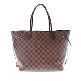 Louis Vuitton-Sac cabas marron Louis Vuitton Damier Ebene Neverfull MM-Marron