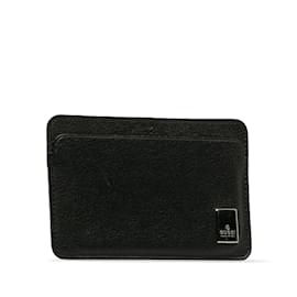 Gucci-Black Gucci Leather Card Holder-Black