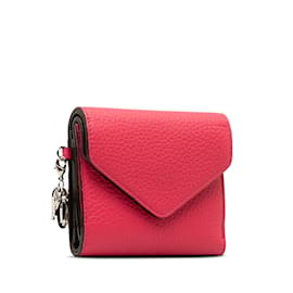 Dior-Pink Dior Leather Compact Wallet-Pink