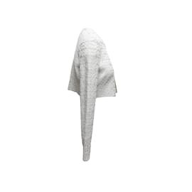 Alaïa-Silver Alaia Cropped Cardigan Size FR 42-Silvery