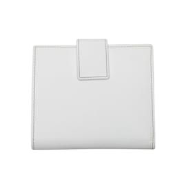 Gucci-Weiße Gucci-Geldbörse aus Leder mit Webbesatz-Weiß
