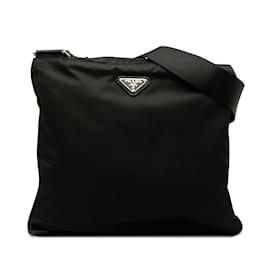 Prada-Bolsa Crossbody Prada Tessuto Preta-Preto