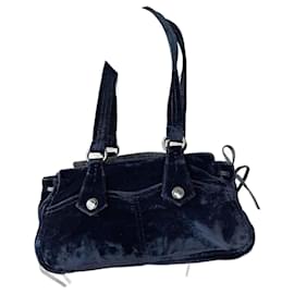 Prada-Prada édition sac à main logo tessuto velours-Bleu,Bleu Marine