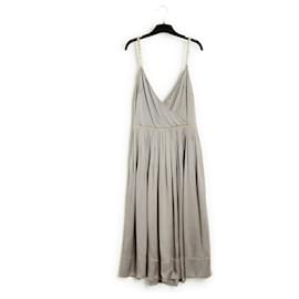 Chloé-Phoebe Philo 2005 Grey Silk Jewel Dress FR34-Gris