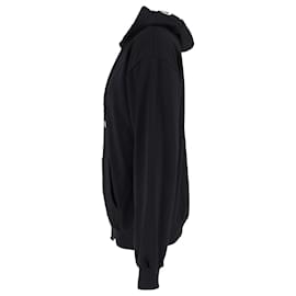 Céline-Celine Loose Fleece Hoodie in Black Cotton-Black