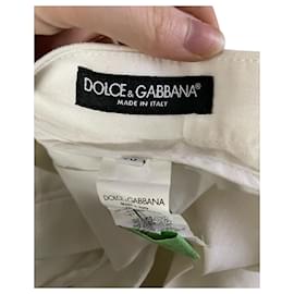Dolce & Gabbana-Dolce & Gabbana Slim-Hose aus weißem Leinen-Weiß