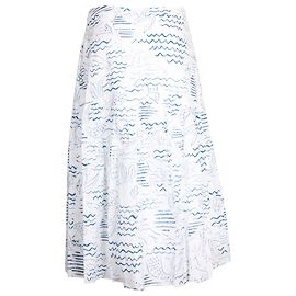 Falda midi con estampado de sirena Kenzo Wave en algodón blanco Otro