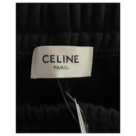 Céline-Pantalon de survêtement Celine en coton noir-Noir