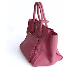 Prada-Bolso de mano modelo Prada Shopper en cuero rosa-Rosa
