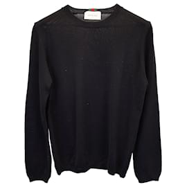 Gucci-Gucci-Pullover mit Rundhalsausschnitt aus schwarzer Baumwolle-Schwarz