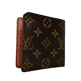 Louis Vuitton-Louis Vuitton Monogram Marco Portefeuille Geldbörse Canvas Kurze Geldbörse M61675 in gutem Zustand-Braun