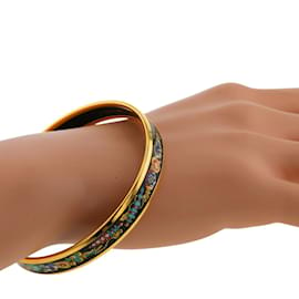 Hermès-Bracelet étroit imprimé en émail-Doré