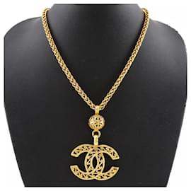 Chanel-Collar de cadena vintage CC-Dorado
