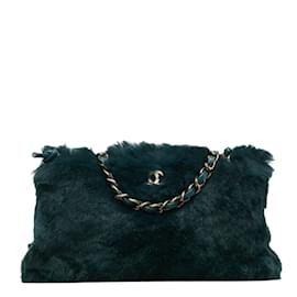 Chanel-CC Fur Chain Shoulder Bag-Green