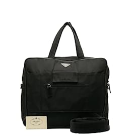 Prada-Prada Tessuto Business Bag Lona Business Bag V431 en buen estado-Negro