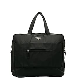 Prada-Prada Tessuto Business Bag Sac d'affaires en toile V431 en bon état-Noir