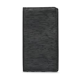 Louis Vuitton-Louis Vuitton Epi Porte-Cartes Bifold Geldbörse Leder Lange Geldbörse M63212 in guter Kondition-Schwarz