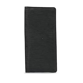 Louis Vuitton-Louis Vuitton Epi Porte-Cartes Bifold Wallet Leather Long Wallet M63212 en bon état-Noir