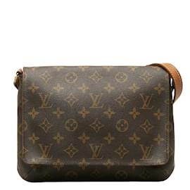 Louis Vuitton-Louis Vuitton Monogram Musette Tango Umhängetasche aus Canvas mit kurzem Riemen M51257 in guter Kondition-Braun