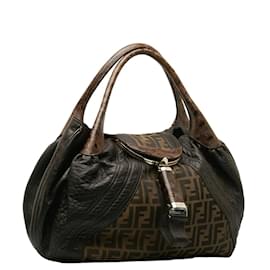Fendi-Zucca Canvas Spy Bag 8BR511-Brown