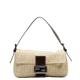 Fendi-Zucca Canvas Baguette 26424-Braun