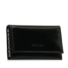 Prada-Prada Leather 6 Key Holder Leather Key Holder 1M0222 in Good condition-Black