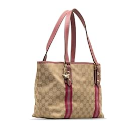 Gucci-Bolso tote Jolicoeur de lona con GG 137396-Castaño