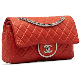 Chanel-Chanel Orange CC Quilted Flap Shoulder Bag-Orange