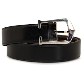 Cartier-Cinturón de cuero negro Cartier-Negro