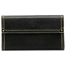 Louis Vuitton-Louis Vuitton Black Suhali Porte Tresor Internationale Brieftasche-Schwarz