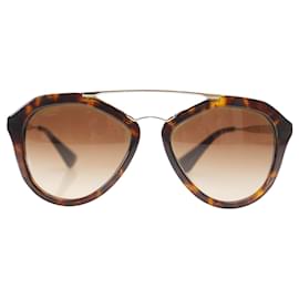 Prada-Lunettes de soleil rondes teintées marron Prada-Marron